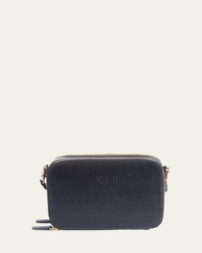 ROYCE New York Monogrammed Leather Crossbody Bag, Personalized