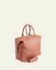 ROYCE New York Monogrammed Leather Duffel Bag with Suitcase Handle Strap - 4