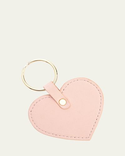 ROYCE New York Monogrammed Leather Heart-Shaped Key Chain, Personalized