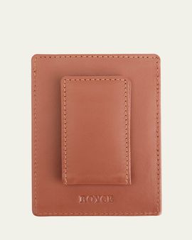ROYCE New York Monogrammed Leather Magnetic Money Clip Wallet, Personalized