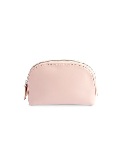 Royce New York Women's Compact Leather Cosmetic Bag