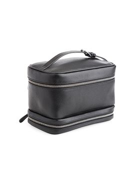 Royce New York Women's Makeup Bag Leather Train Case