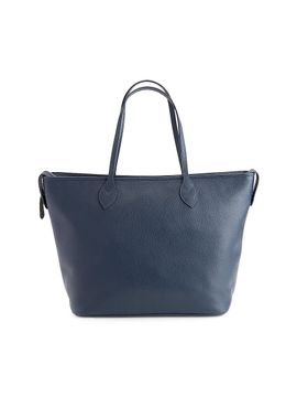 Royce New York Women's Pebble Grain Wide Tote Bag