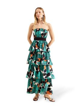 Ro&Zo Ro&Zo Claudia Print Tiered Dress
