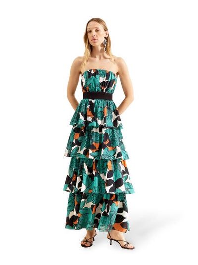 Ro&Zo Ro&Zo Claudia Print Tiered Dress