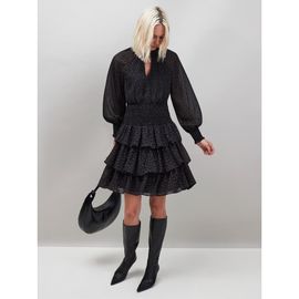 Ro&Zo Ro&Zo Dash Print Tiered Mini Dress
