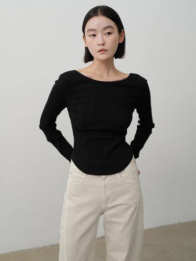 RRACE Back Scoop T-Shirts_Black