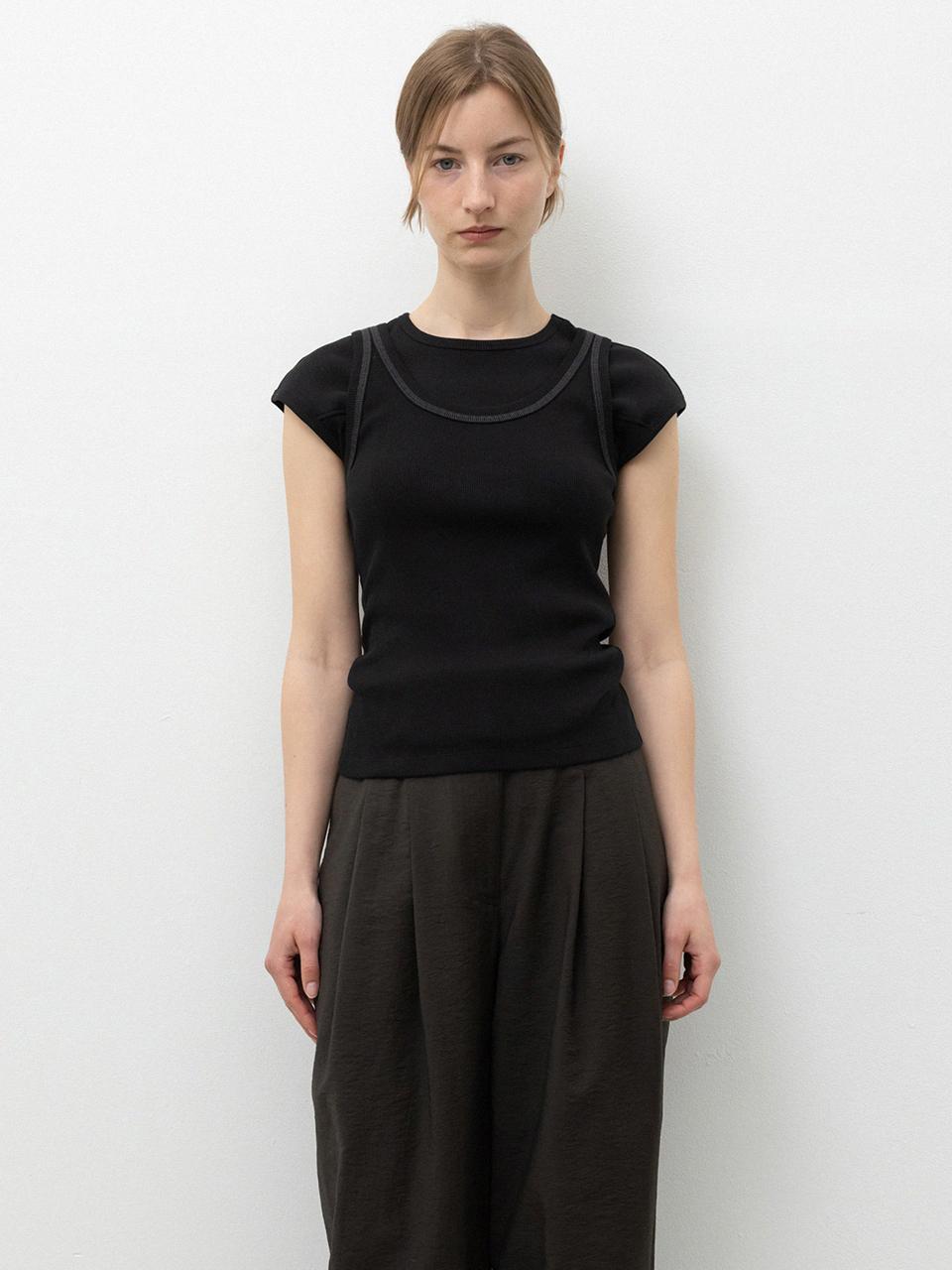 RRACE Cap Sleeve T-Shirts_Black