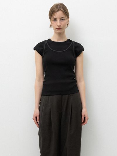 RRACE Cap Sleeve T-Shirts_Black