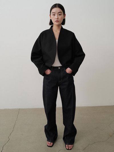 RRACE Curved Short Jacket_Black