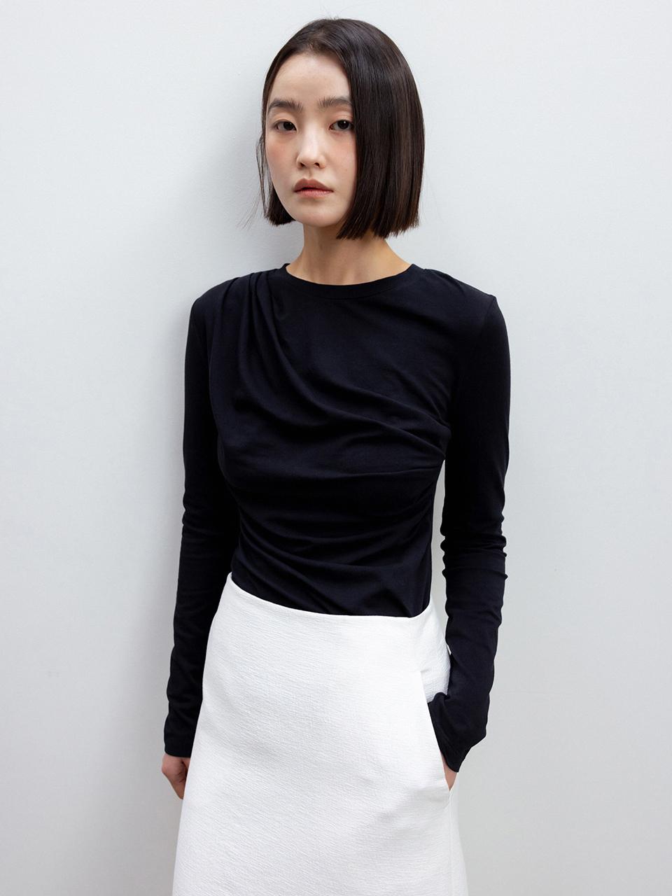 RRACE Drape Detail T-Shirt - Black