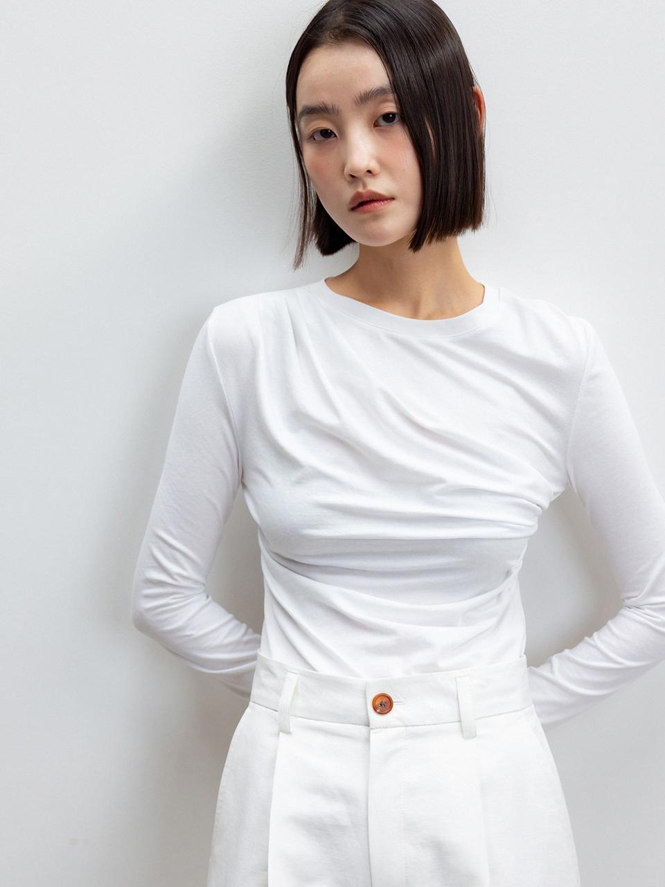 RRACE Drape Detail T-Shirt - White