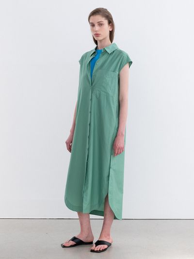 RRACE Side Open Shirt Dress_Green