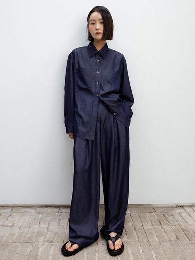 RRACE Stitch Two Tuck Pants_Indigo