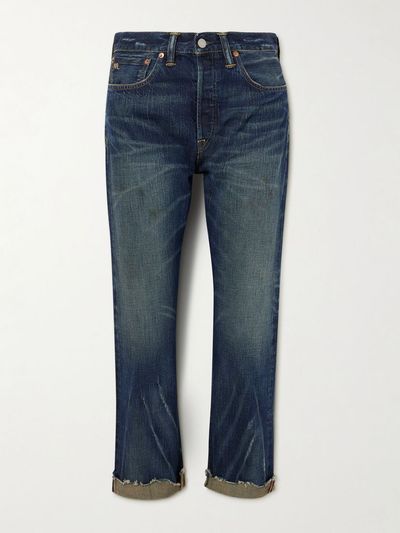 RRL Cropped mid-rise straight-leg jeans