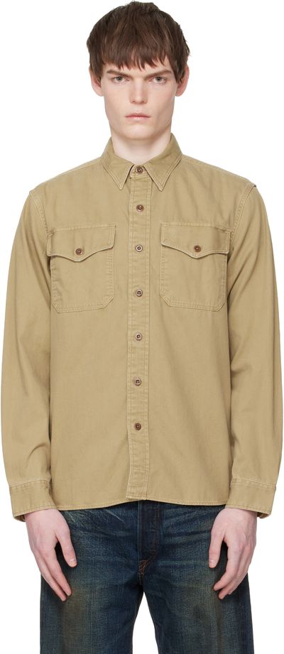 RRL RRL Beige Twill Officer's Work Shirt