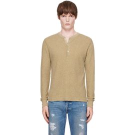 RRL RRL Beige Waffle-Knit Henley