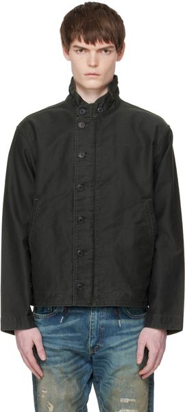 RRL RRL Black Corduroy-Collar Cotton Deck Jacket