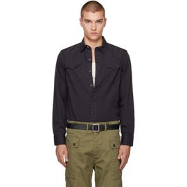RRL RRL Black Cotton Twill Western Shirt