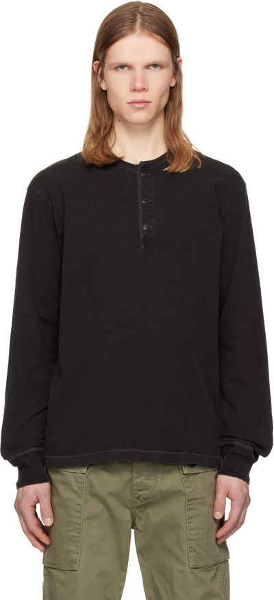 RRL RRL Black Indigo Jersey Henley Shirt
