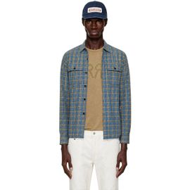RRL RRL Blue & Gray Check Cotton Shirt