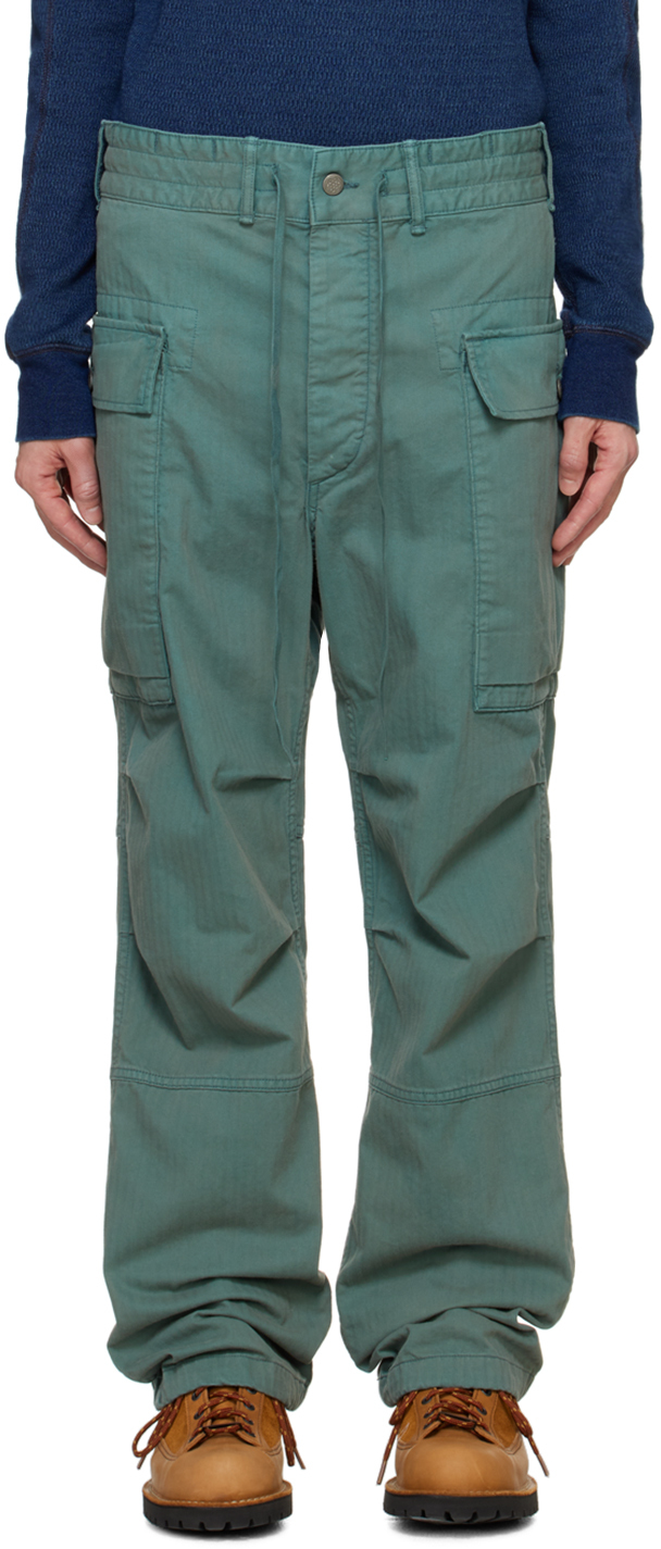 RRL - Blue Herringbone Twill Cargo Pants