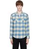 RRL RRL Blue Slim Fit Indigo Plaid Western Shirt - 1