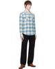 RRL RRL Blue Slim Fit Indigo Plaid Western Shirt - 4