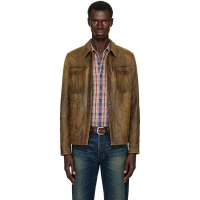 RRL RRL Brown Sheepskin Motor Jacket