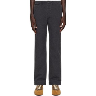 RRL RRL Gray Herringbone Cotton Trousers