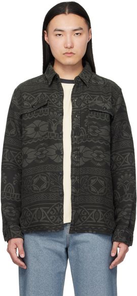 RRL RRL Gray Jacquard Work Shirt