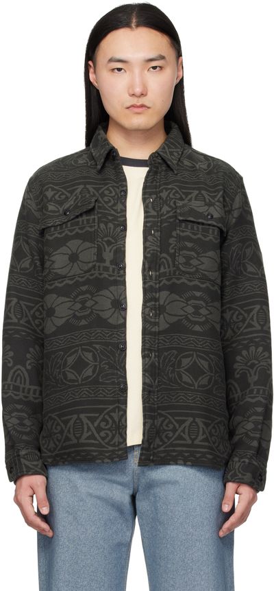 RRL RRL Gray Jacquard Work Shirt