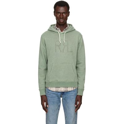 RRL RRL Green Logo Frayed Hoodie