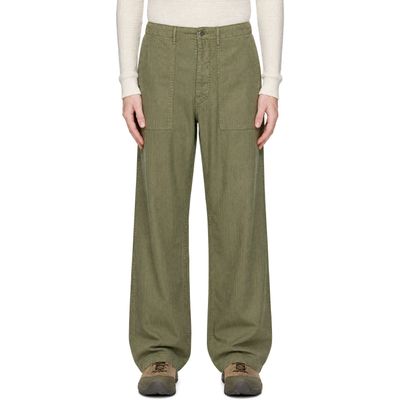 RRL RRL Khaki Herringbone Utility Trousers