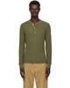 RRL RRL Khaki Waffle-Knit Henley - 1