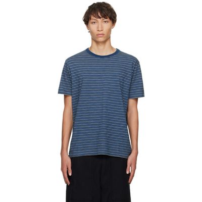 RRL RRL Navy & White Striped Cotton Jersey T-shirt