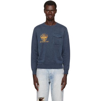 RRL RRL Navy Bonded Logo Sweatshirt
