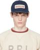 RRL RRL Navy Logo-Patch Indigo Denim Trucker Cap - 1