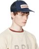 RRL RRL Navy Logo-Patch Indigo Denim Trucker Cap - 2