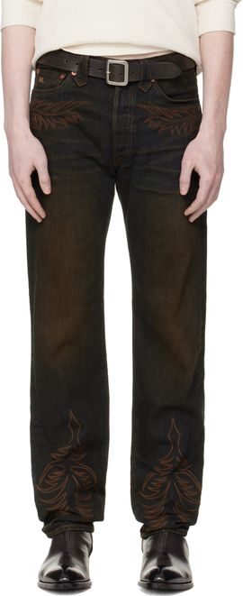 RRL RRL Navy Western Straight Leg Jeans