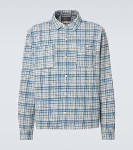 RRL RRL Plaid cotton and linen jersey shirt