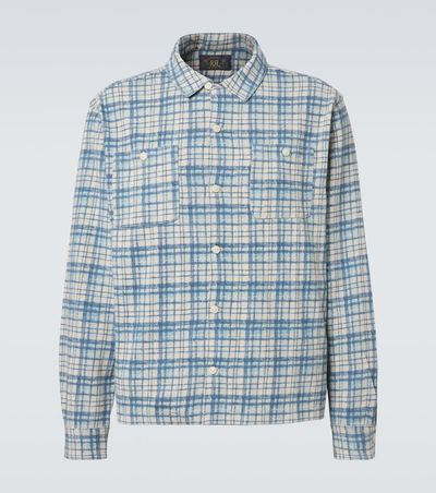 RRL RRL Plaid cotton and linen jersey shirt