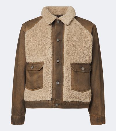 RRL RRL Shearling-trimmed denim jacket