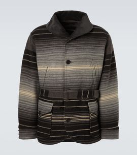 RRL RRL Striped wool and cotton jacquard coat