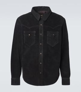 RRL RRL Suede Western shirt