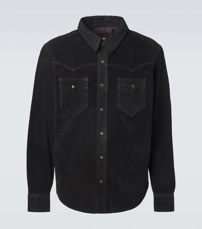 RRL RRL Suede Western shirt