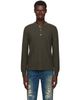 RRL RRL Taupe Waffle-Knit Henley - 1