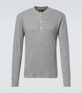 RRL RRL Waffle-knit cotton Henley shirt