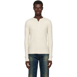 RRL RRL White Waffle-Knit Henley