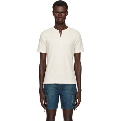 RRL RRL White Waffle-Knit Short Sleeve Henley